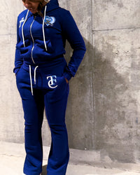 "BLUEBERRY" Women's Cropped Zip-Up Hoodie