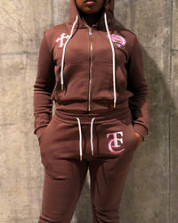 "COCOA BERRY" Women's Zip-Up Hoodie