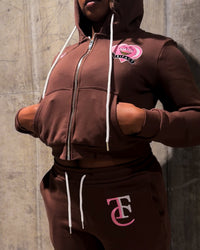 "COCOA BERRY" Women's Zip-Up Hoodie