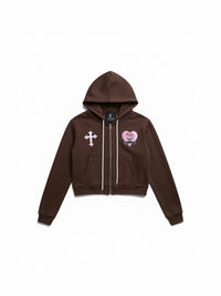 "COCOA BERRY" Women's Zip-Up Hoodie